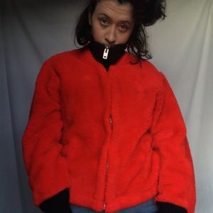 FUZZY SWEATER JACKET